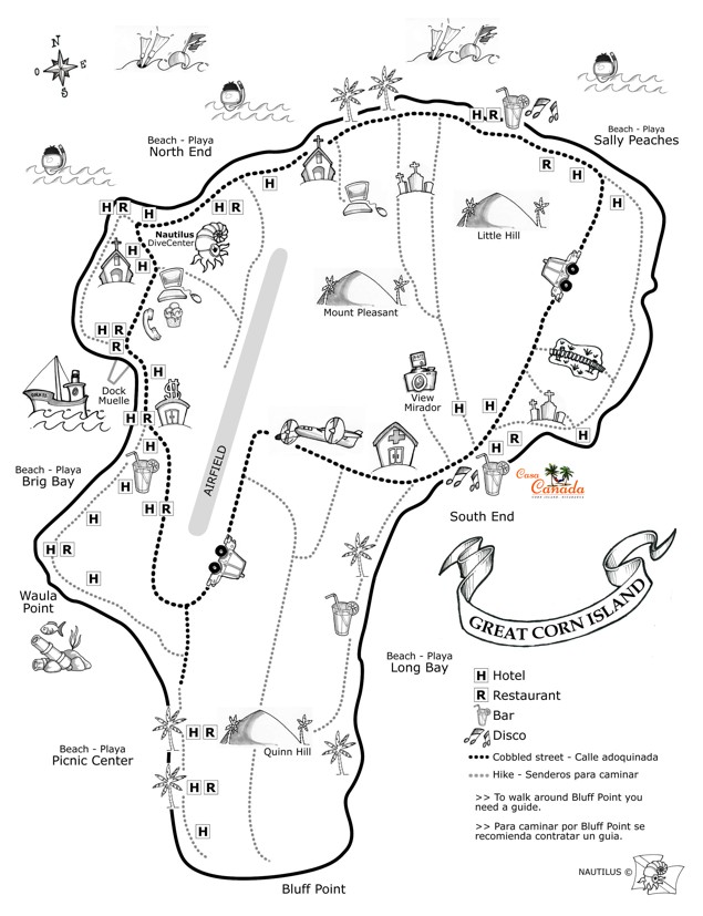 Map of Great Corn Island