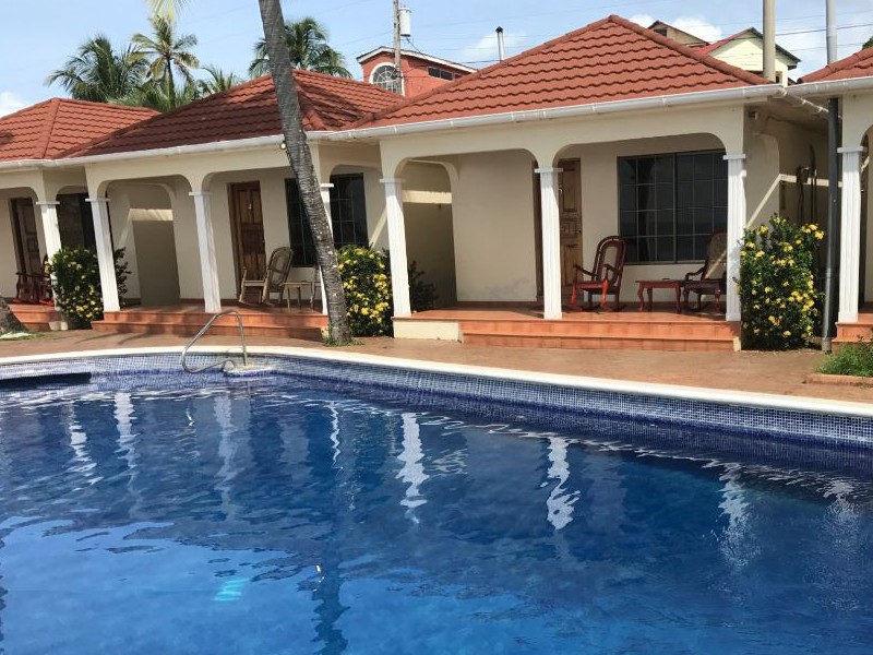 Cabana Juynior Suite from front by pool with seaview.