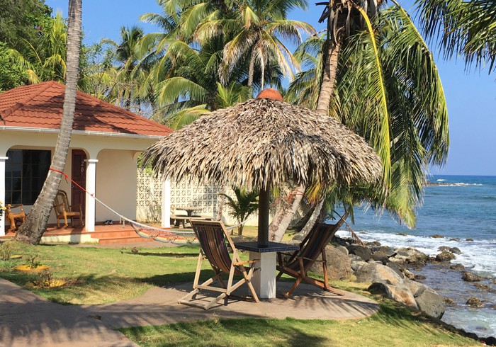 Big Corn Island Casa Canada Cabana sea view from front.